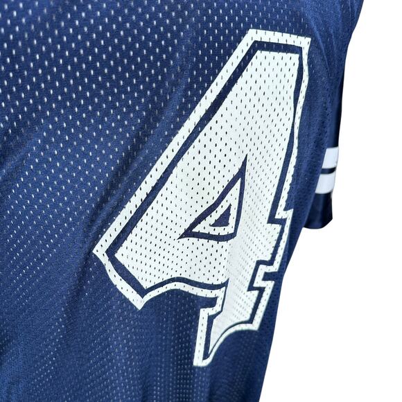 NFL Dallas Cowboys Dak Prescott #4 Jersey Men's Large Blue Mesh V-Neck Pullover - Picture 2 of 10